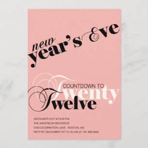COUNTDOWN TO 2012   NEW YEAR'S EVE INVITATIONS