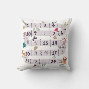 Countdown To Christmas Advent Calendar Throw Pillo Cushion
