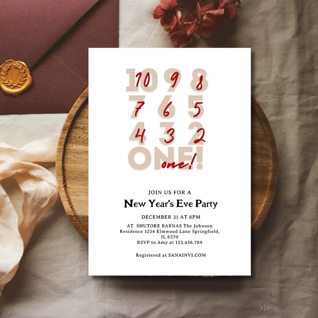 Countdown to New Year's Eve Party Invitation (Creator Uploaded)