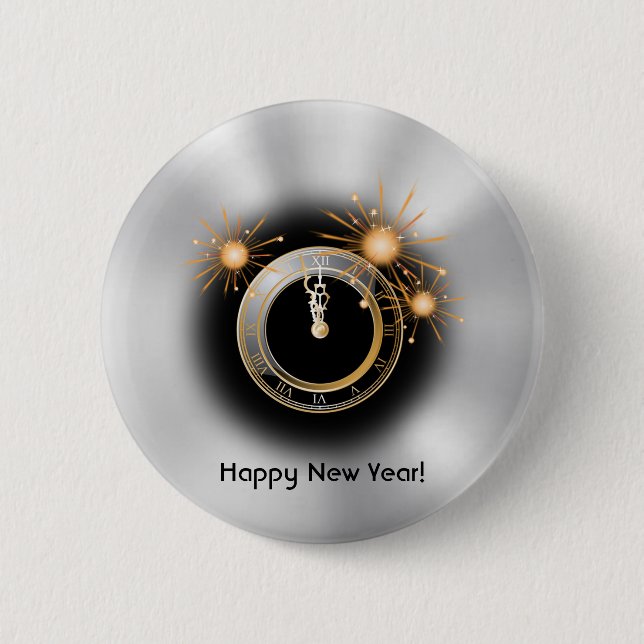 Countdown to the New Year 6 Cm Round Badge (Front)