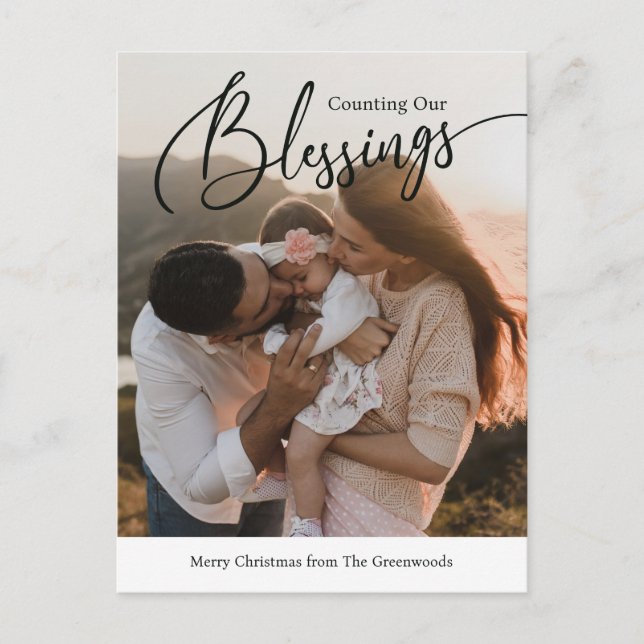 Counted Blessings Religious Christmas Postcard (Front)