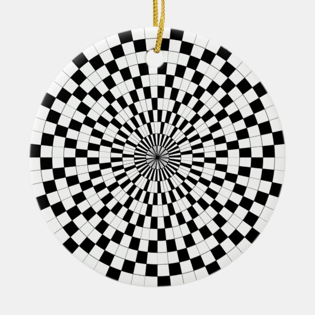 Counter Spirals by Kenneth Yoncich Ceramic Tree Decoration (Front)