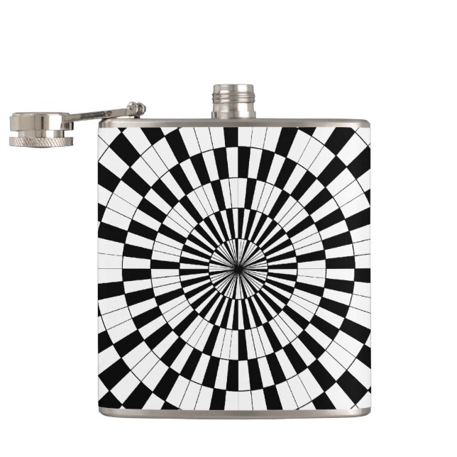 Counter Spirals by Kenneth Yoncich Hip Flask (Opened)