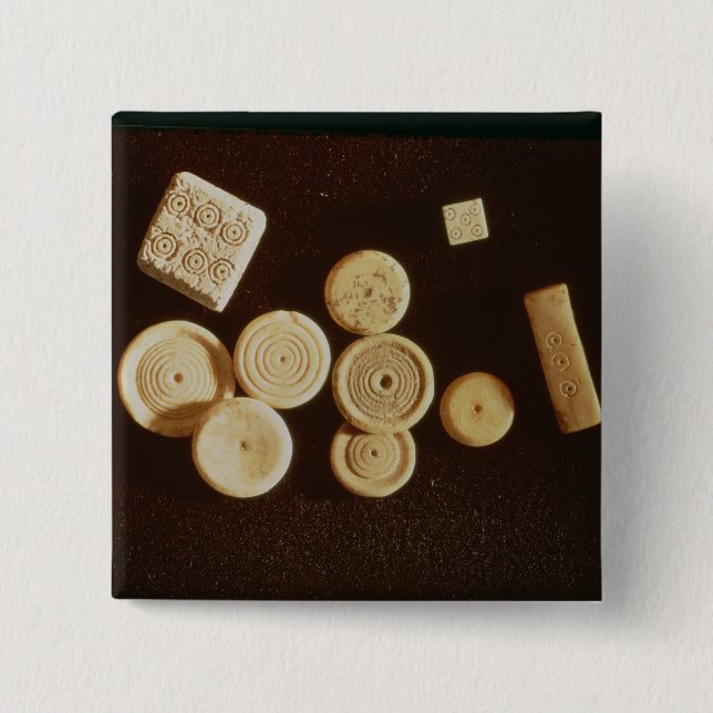 Counters and dice, Gallo-Roman 15 Cm Square Badge (Front)