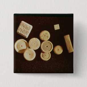 Counters and dice, Gallo-Roman 15 Cm Square Badge