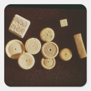 Counters and dice, Gallo-Roman Square Sticker