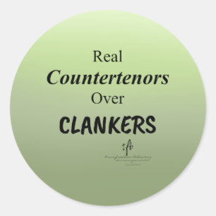 Countertenors Over Clankers Green Anti-AI Slop Classic Round Sticker
