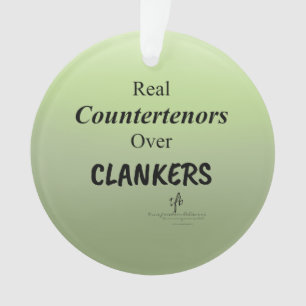 Countertenors Over Clankers Green Anti-AI Slop Ornament