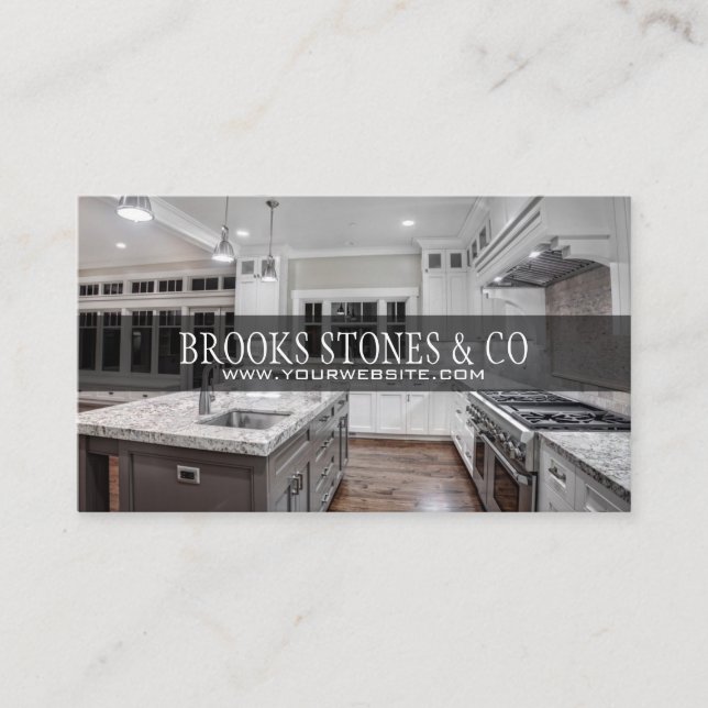Countertops, Home Remodeling Construction Business Card (Front)