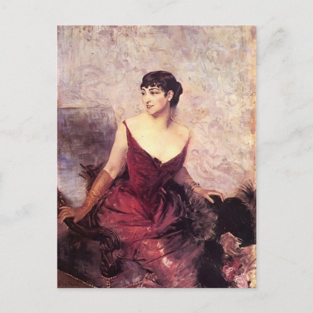 Countess de Rasty Seated by Giovanni Boldini Postcard (Front)