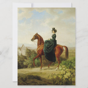 Countess on Horseback (Elegant Brown Horse) Card