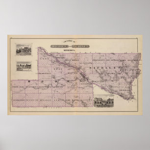 Counties of Brown and Nicollet, Minnesota Poster