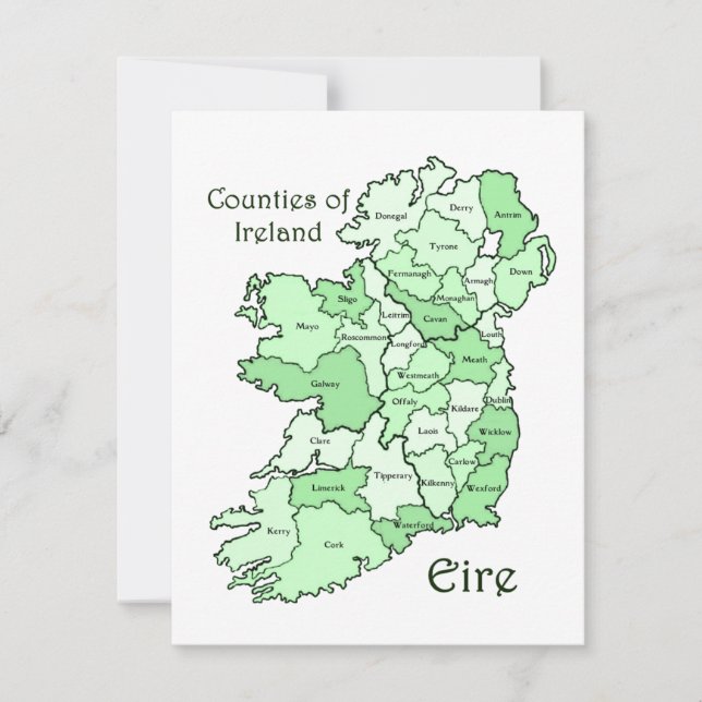 Counties of Ireland Map (Front)
