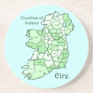Counties of Ireland Map Coaster