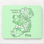 Counties of Ireland Map Mouse Mat<br><div class="desc">Show off your Irish and Celtic pride with these Counties of Ireland (Eire) gifts for any occasion.</div>