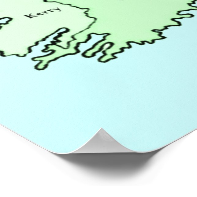 Counties of Ireland Map Poster (Corner)