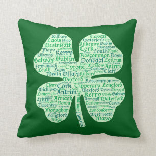 Counties of Ireland Shamrock Cushion