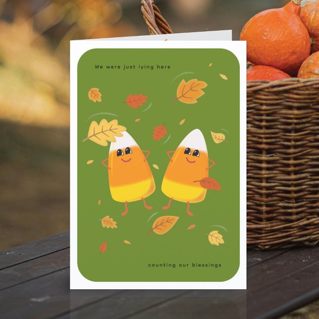 Counting Blessings | Green Candy Corn Fall Holiday Card (Creator Uploaded)