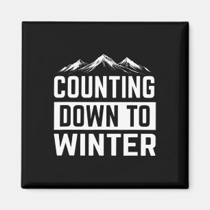 Counting Down To Winter Skiing Snowboarding Ice Cl Magnet