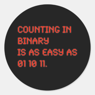 Counting in Binary Classic Round Sticker