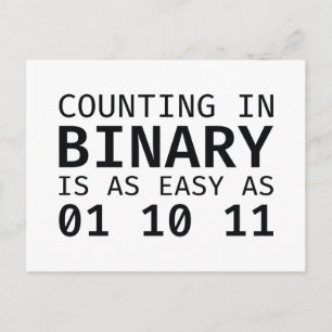 Counting In Binary Postcard