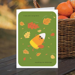 Counting My Blessings Green Candy Corn Fall Holiday Card