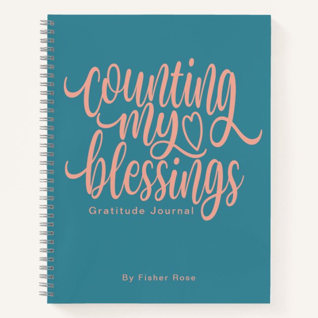 Counting My Blessings Personalised Gratitude Notebook (Front)