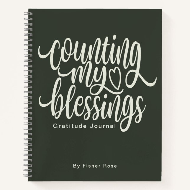 Counting My Blessings Personalised Gratitude Notebook (Front)