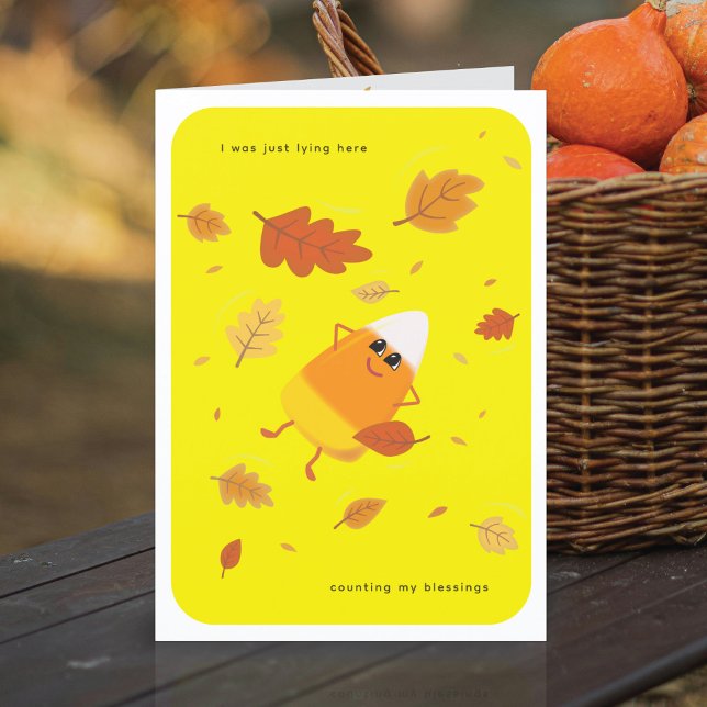 Counting My Blessings | Yellow Candy Corn Fall Holiday Card (Creator Uploaded)