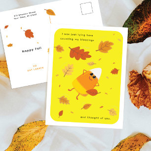 Counting My Blessings   Yellow Candy Corn Fall Holiday Postcard