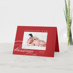 Counting Our Blessings Holiday Birth Announcement