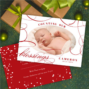 Counting Our Blessings Holiday Birth Announcement