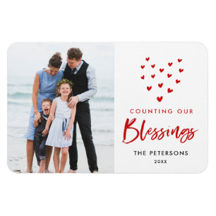 Counting Our Blessings Holiday Photo Magnet