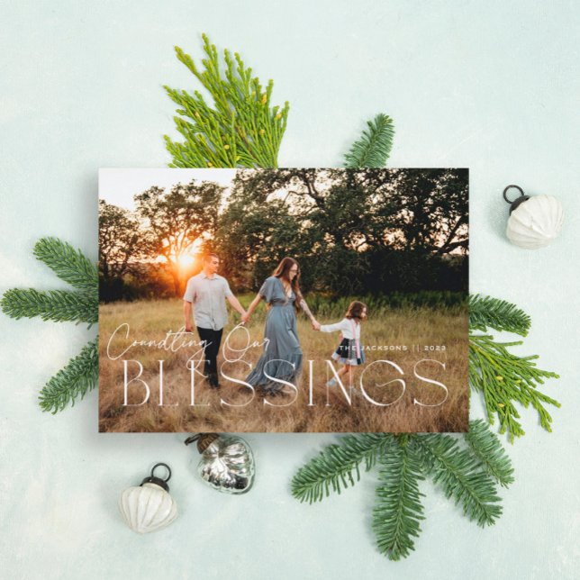 Counting our blessings holiday postcard (Creator Uploaded)