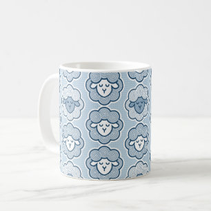 Counting sheep - blue coffee mug