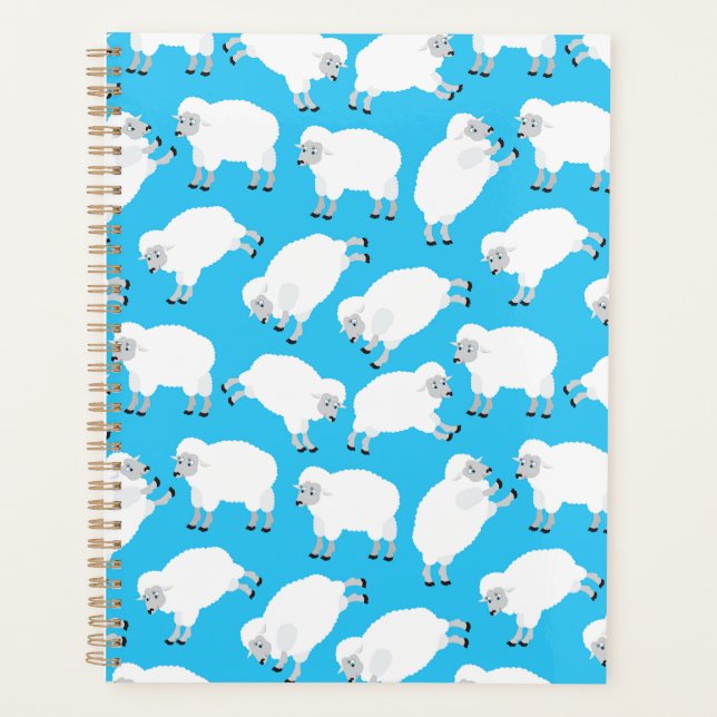 Counting Sheep Blue Nursery Pattern Planner (Front)