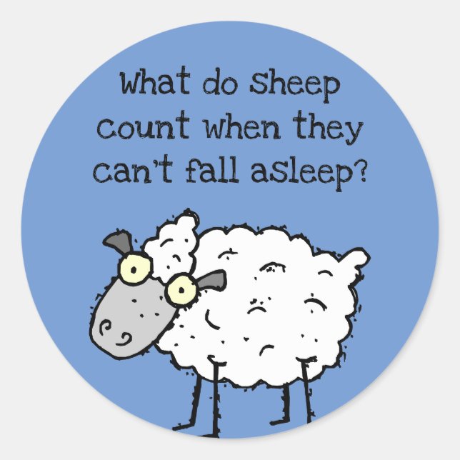 Counting Sheep Classic Round Sticker (Front)