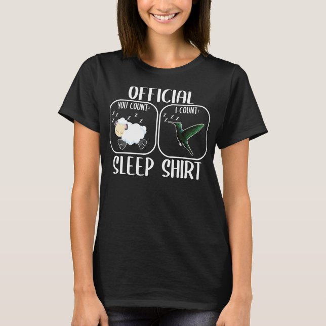 Counting sheep hummingbird sleeping shirt (Front)