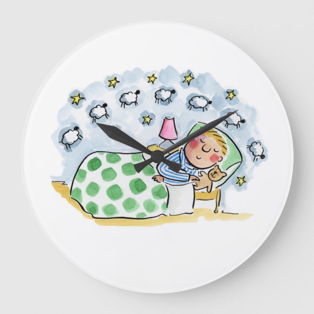 Counting Sheep Large Clock (Front)