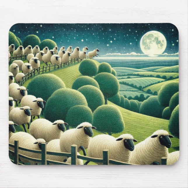 Counting Sheep Mouse Mat (Front)