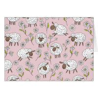 Counting sheep on cotton candy pink