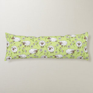 Counting sheep on honney dew green body cushion