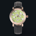 Counting sheep on honney dew green watch<br><div class="desc">Hand-painted cute doodle sheep and daisies</div>