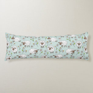 Counting sheep on sea glass blue body cushion