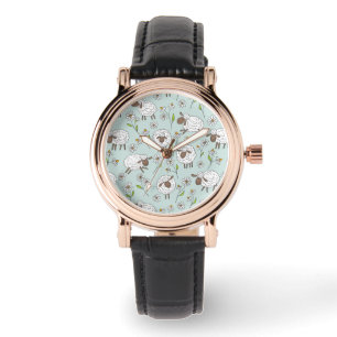 Counting sheep on sea glass blue watch