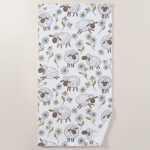 Counting sheep on white beach towel