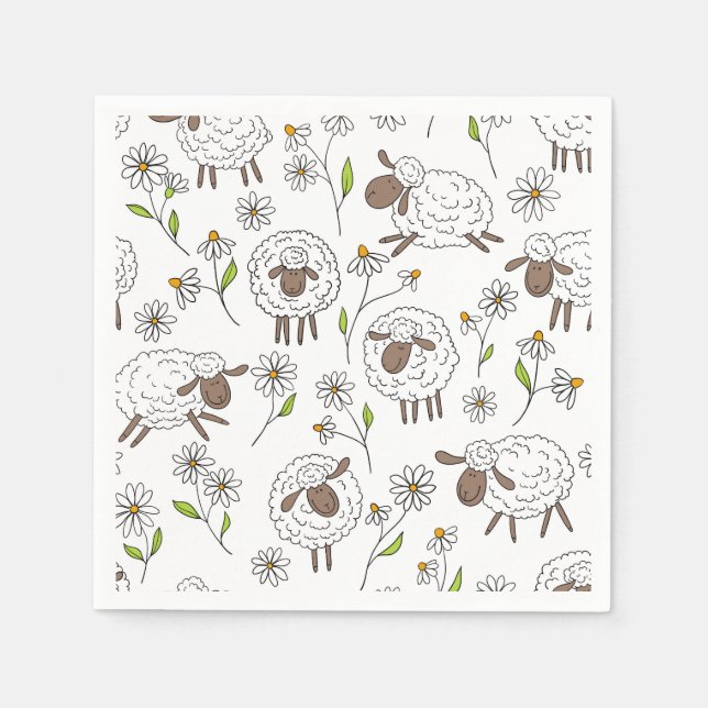 Counting sheep on white napkin (Front)