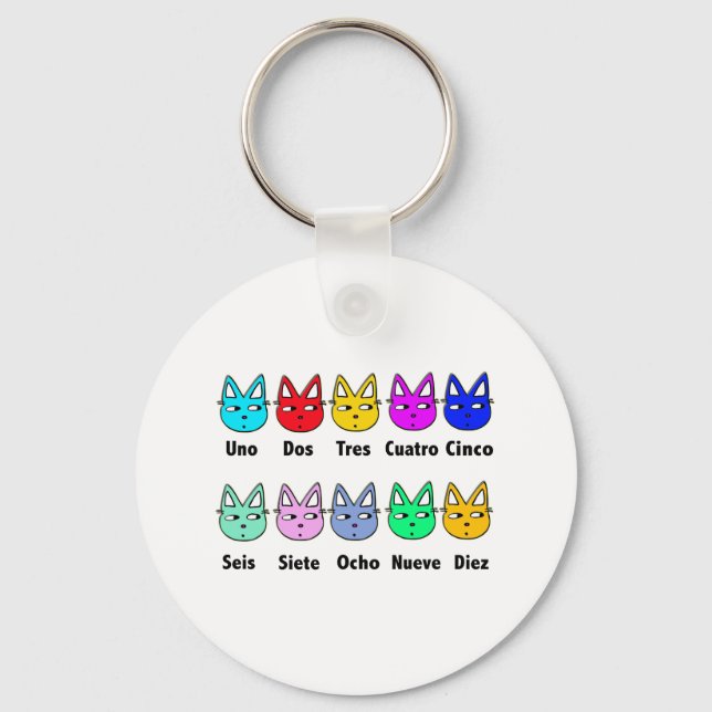 Counting Spanish Cats Key Ring (Front)