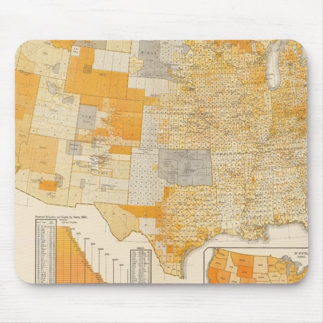 countries assessed valuation mouse mat (Front)