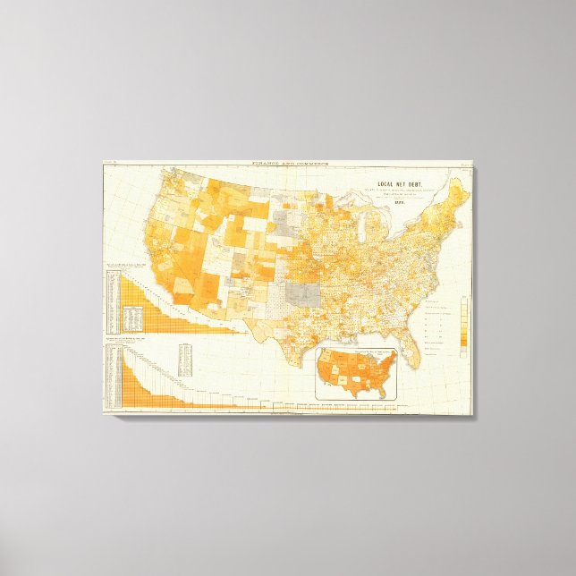 countries debt per capita canvas print (Front)